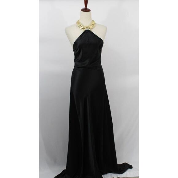 STAUD Sz XS Black Francoise Halter Neck Chain Necklace Gown Maxi Dress NWT - Picture 7 of 12